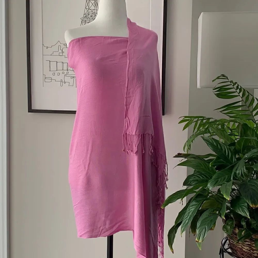 💜Large Pashmina Scarf light pink purple